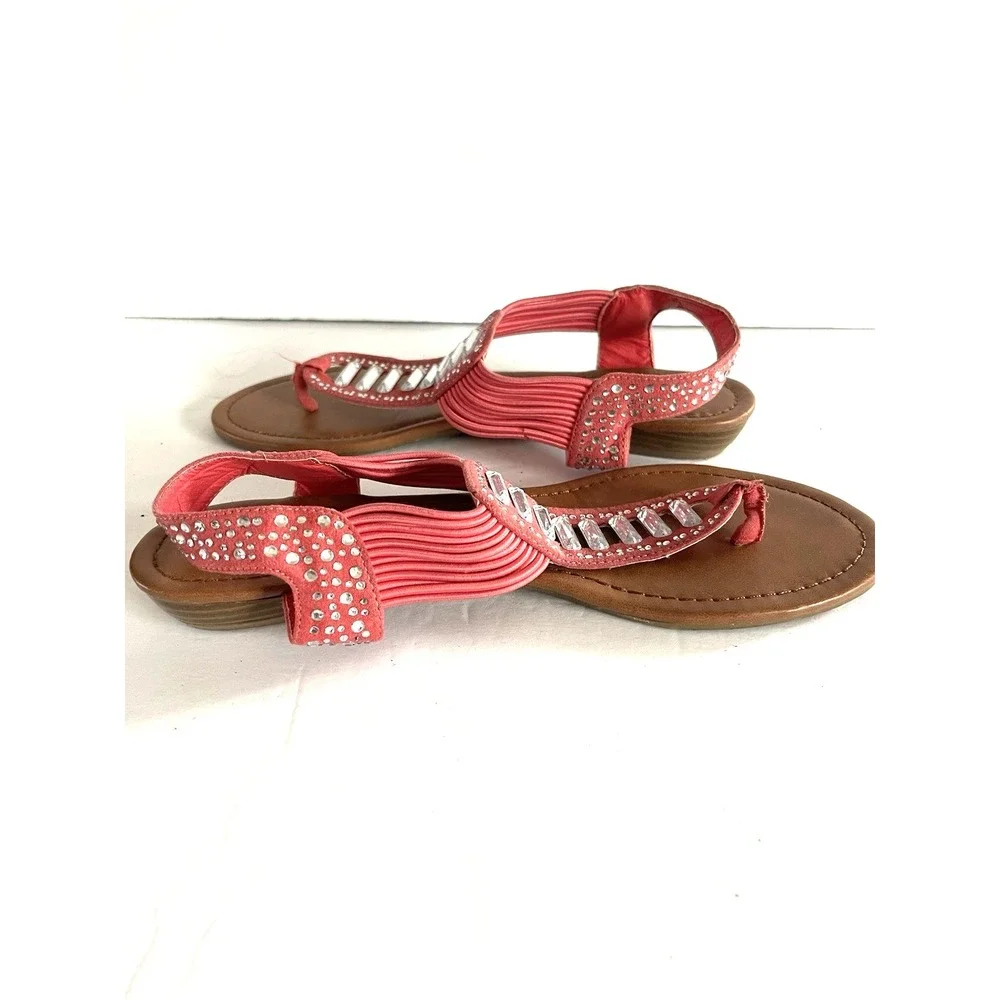 Y2K Boho-Glam Madden Girl Coral Gladiator Glam Resortwear Sandal 7 Cruise Chic
